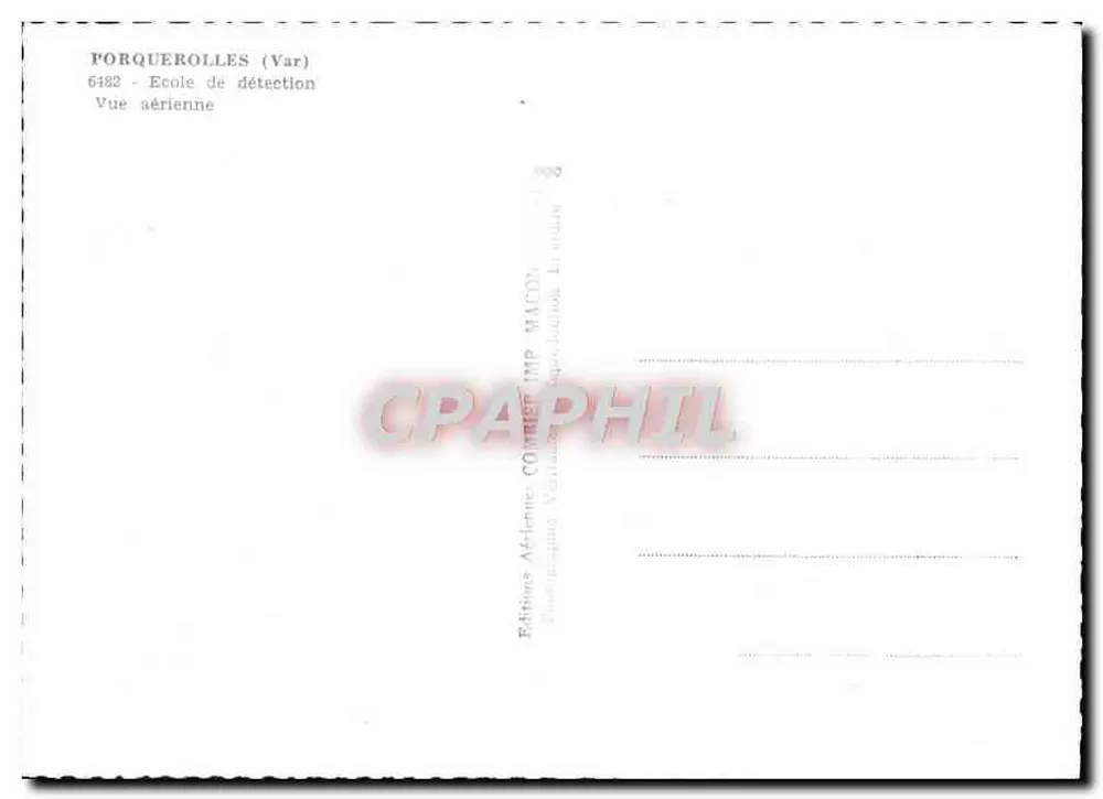 Porquerolles (Var) — Escola de detenção — vista aérea — Éditions Artiennes MACOP - Verso