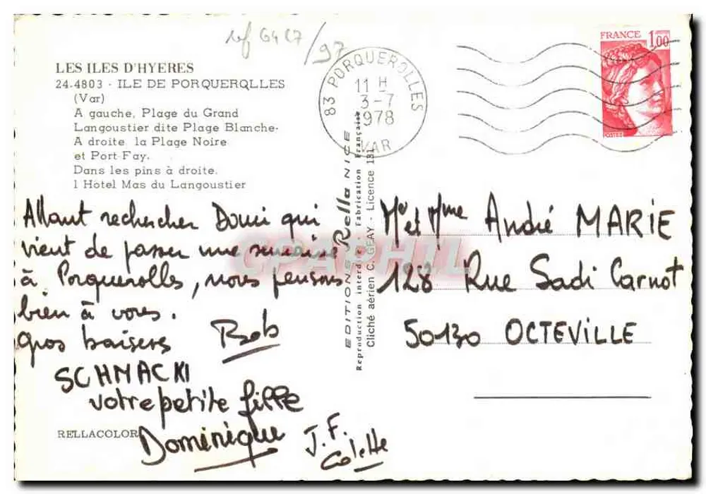 Les Îles d'Hyères — Porquerolles — Luftaufnahmen C. GEAY - Rückseite