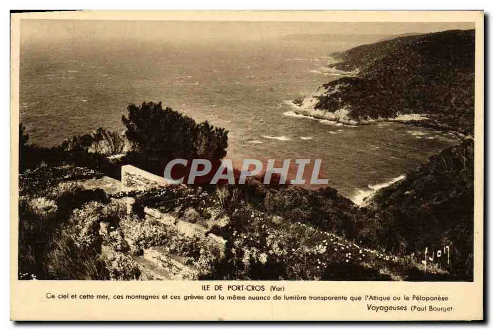 Ilha de Port-Cros (Var) — Paisagem costeira — Viajantes (Paul Bourget) - Frente