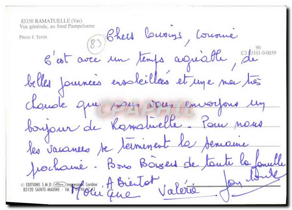 Ramatuelle — Allgemeiner Blick im Hintergrund von Pampelonne — Éditions S.M.D. - Rückseite