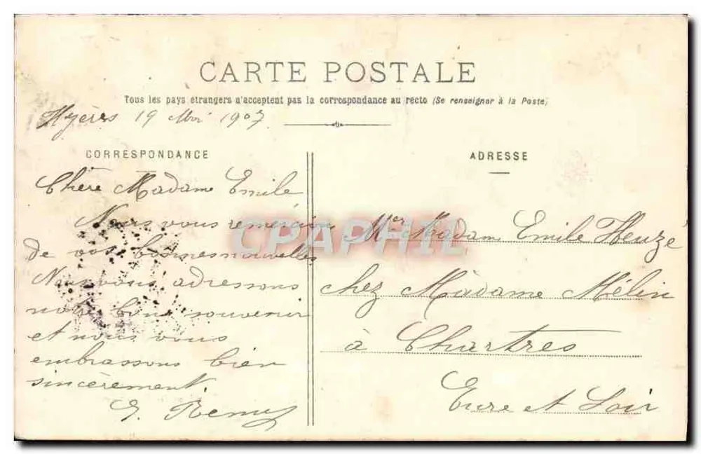 Hyères - Hotel Terminus des Deux Gares — Edition Poulalan, Hyères - Rückseite