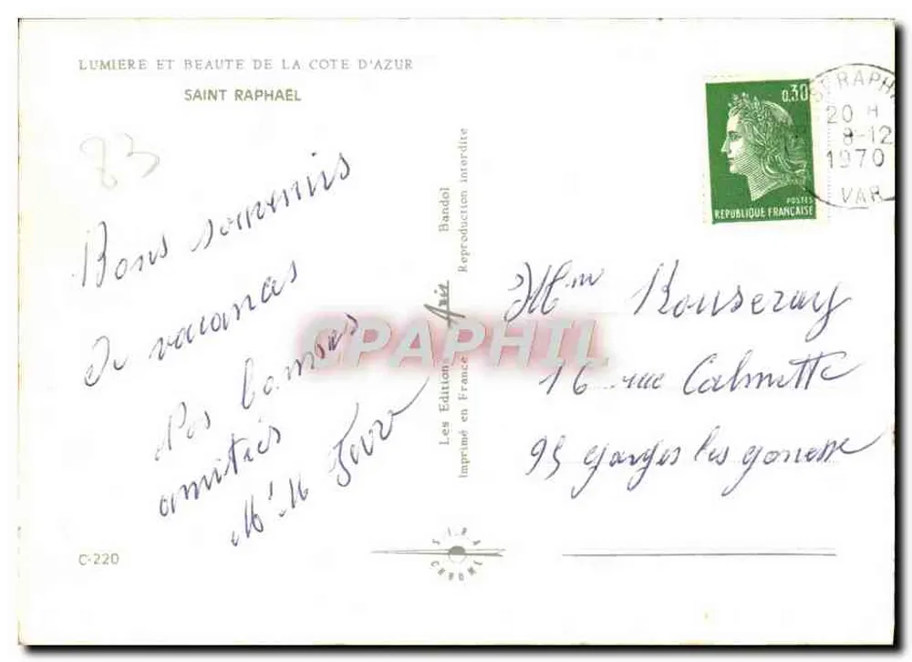 Saint-Raphaël — vista panorâmica — Les Editions en France, C-220 - Verso