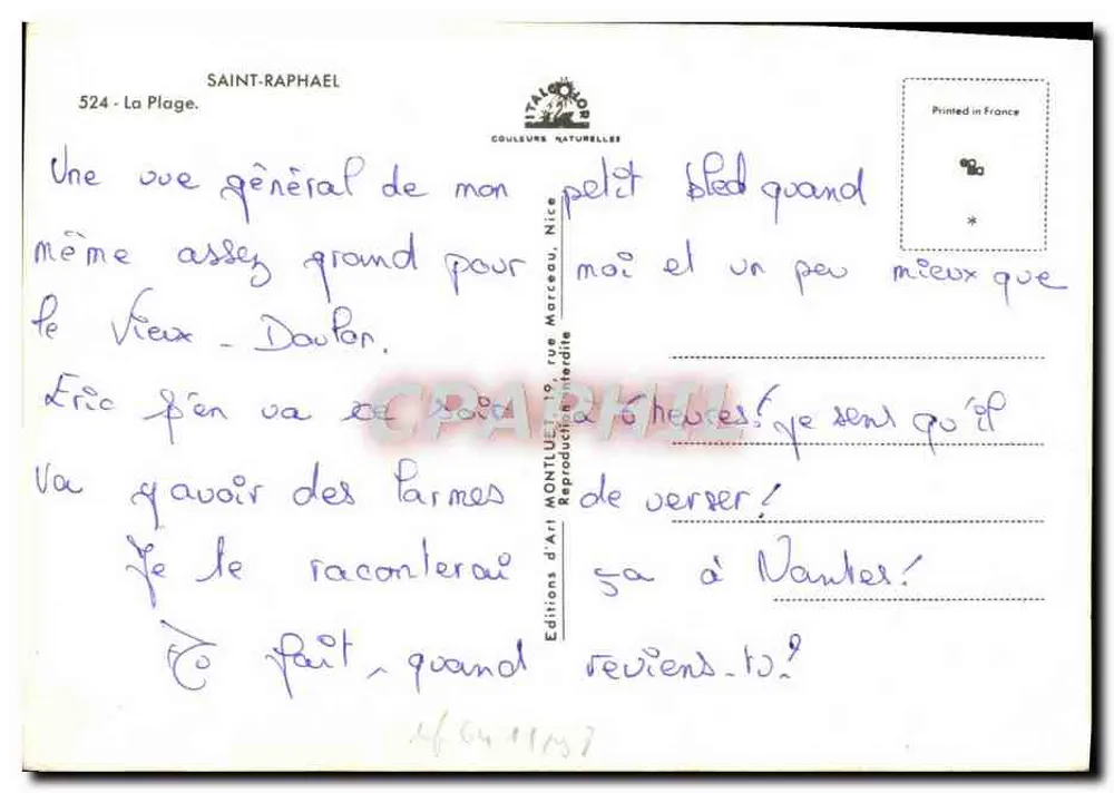 सेंट-राफाएल — प्लेज — एडिशन डे आर्ट मॉंटलूए - पीछे