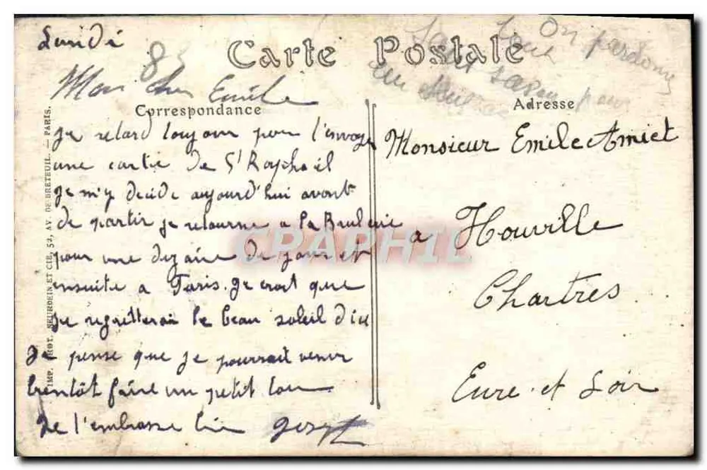 Saint-Raphaël (Var) — Boulevard Félix Martin und die Villas — ND Fotografie - Rückseite