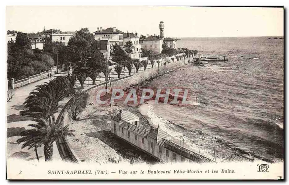 Saint-Raphaël (Var) — Ansicht des Boulevard Félix-Martin und der Bäder — JND Phot. - Vorderseite