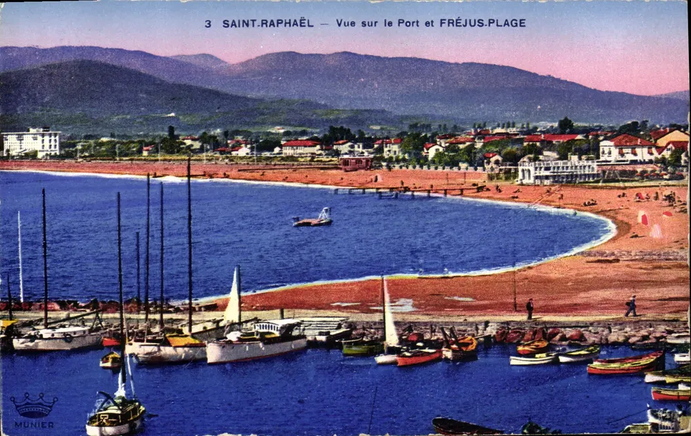 Saint-Raphaël — Ansicht vom Hafen und Fréjus-Plage — Éditions d'Art Munier - Vorderseite