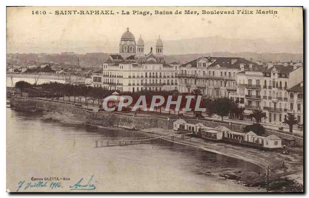 Saint-Raphaël - Die Bucht, Seebäder, Boulevard Félix Martin — Edition Giletta, Nice, Nr. 160 - Vorderseite