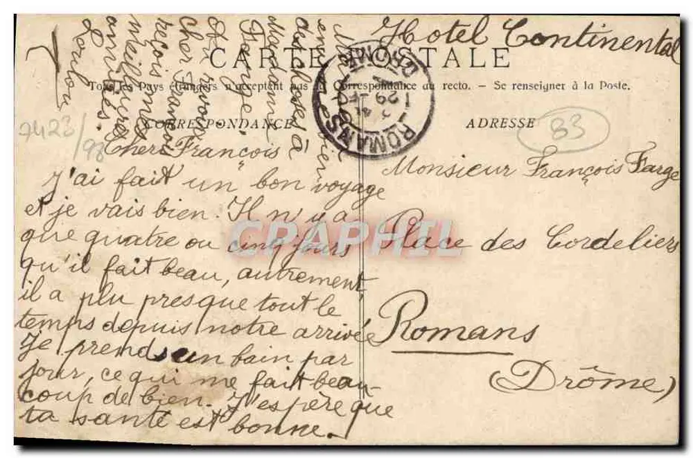 Saint-Raphaël - O Porto — Phototyp. E. Lacour - Marselha, n° 1749 - Verso