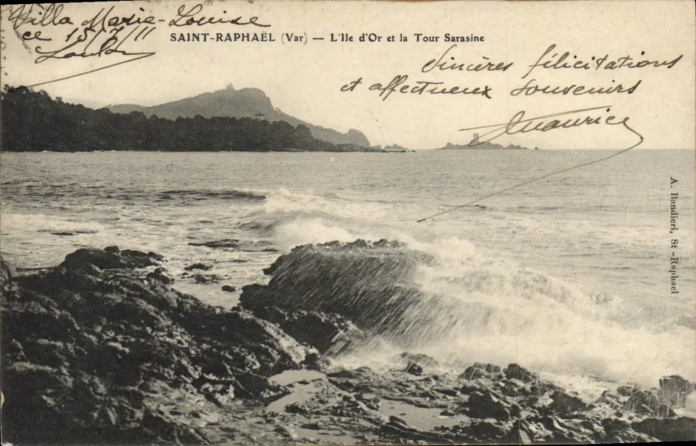 Saint-Raphaël (Var) — A Ilha de Ouro e a Torre Sarasine — A. Rondiéri, St-Raphaël - Frente