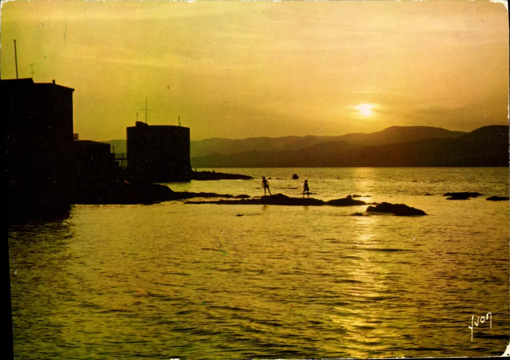 Sonnenuntergang am alten Hafen — Saint-Tropez (Var) — Éditions d'Art Arcueil - Vorderseite