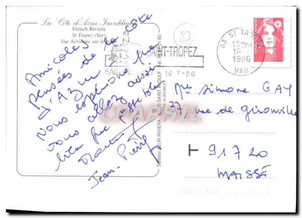 Saint-Tropez — Luftbild — Éditions Saint-Angoulême - Rückseite