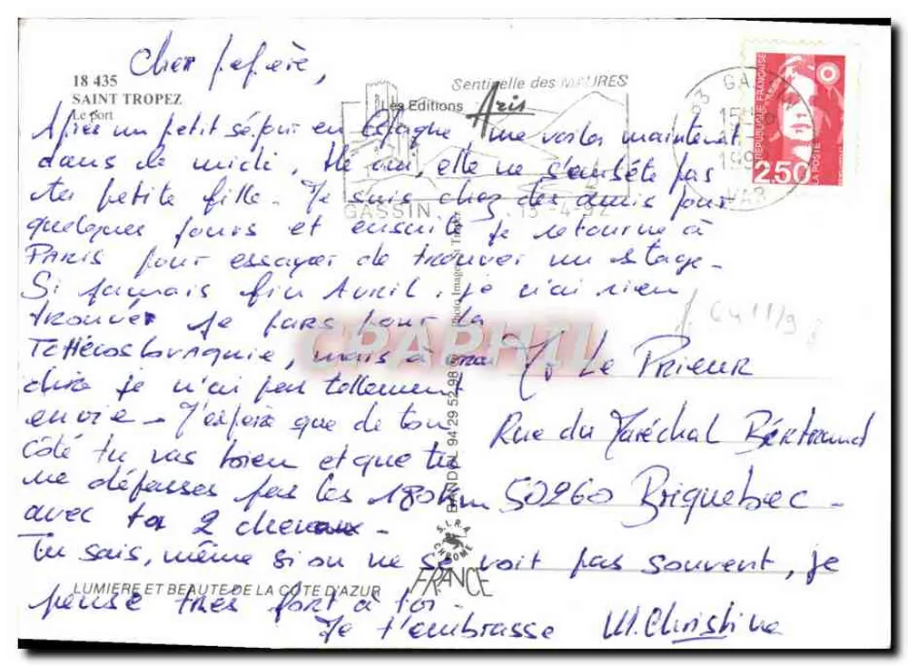 Saint-Tropez — Porto de pesca — Éditions Aris - Verso