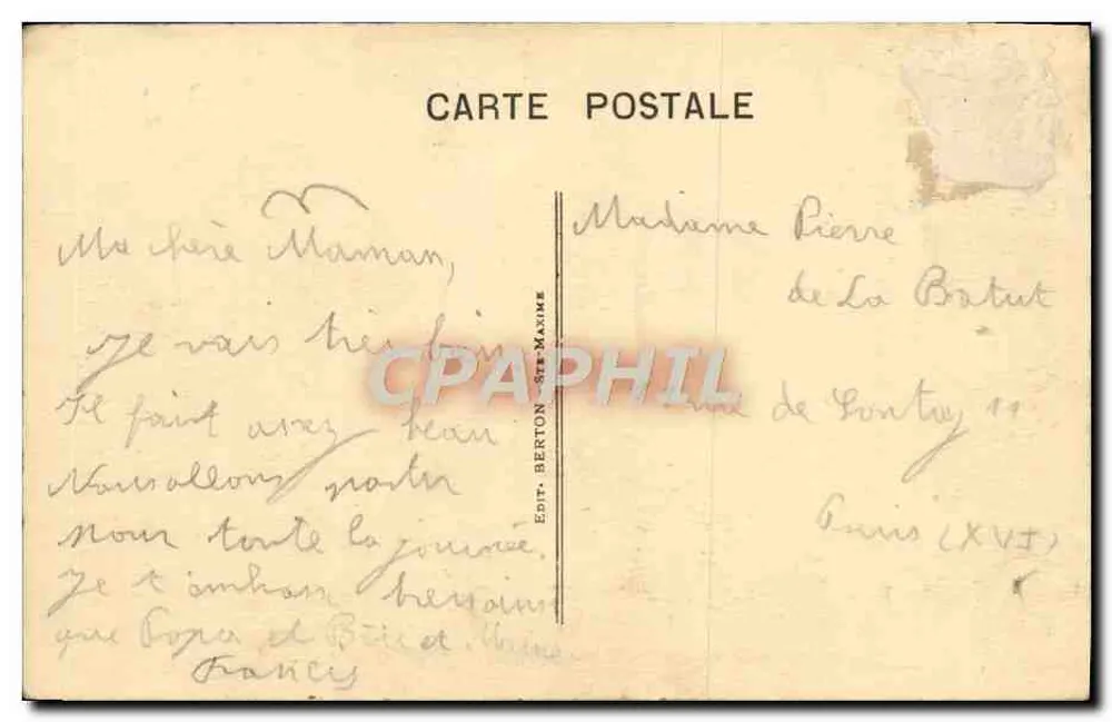 Ste-Maxime (Var) — Route de Fègues — Eingang zu Ste-Maxime — Verlag Berton, n°24 - Rückseite