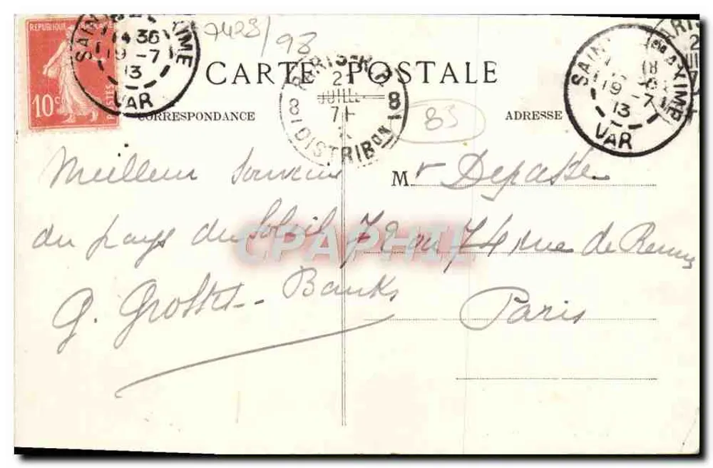 Sainte-Maxime-sur-Mer — Ansicht des Hafens und der Strände — La Provence Pittoresque, Nr. 699 - Rückseite
