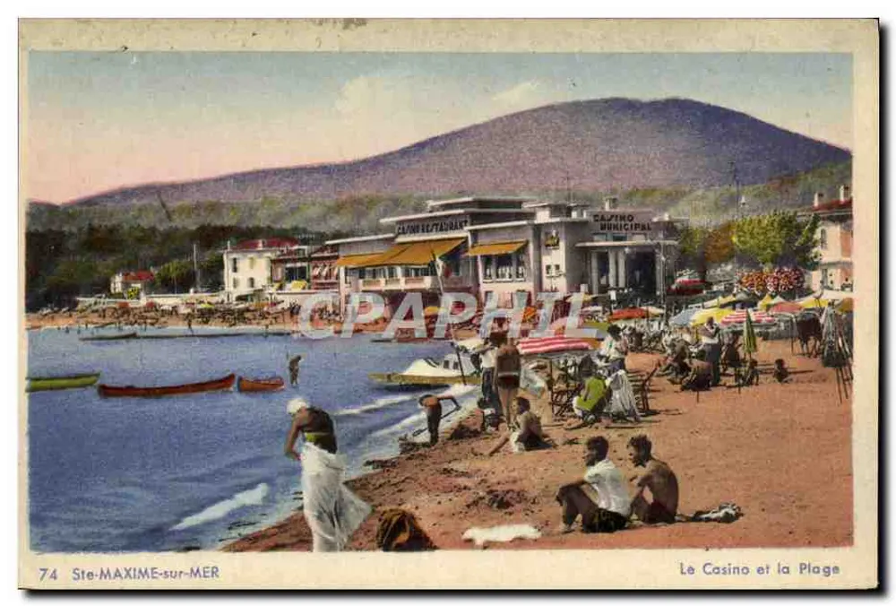 Ste-MAXIME-sur-MER — Ansicht des Casinos und der Strand — C° des Arts Photomécaniques - Vorderseite