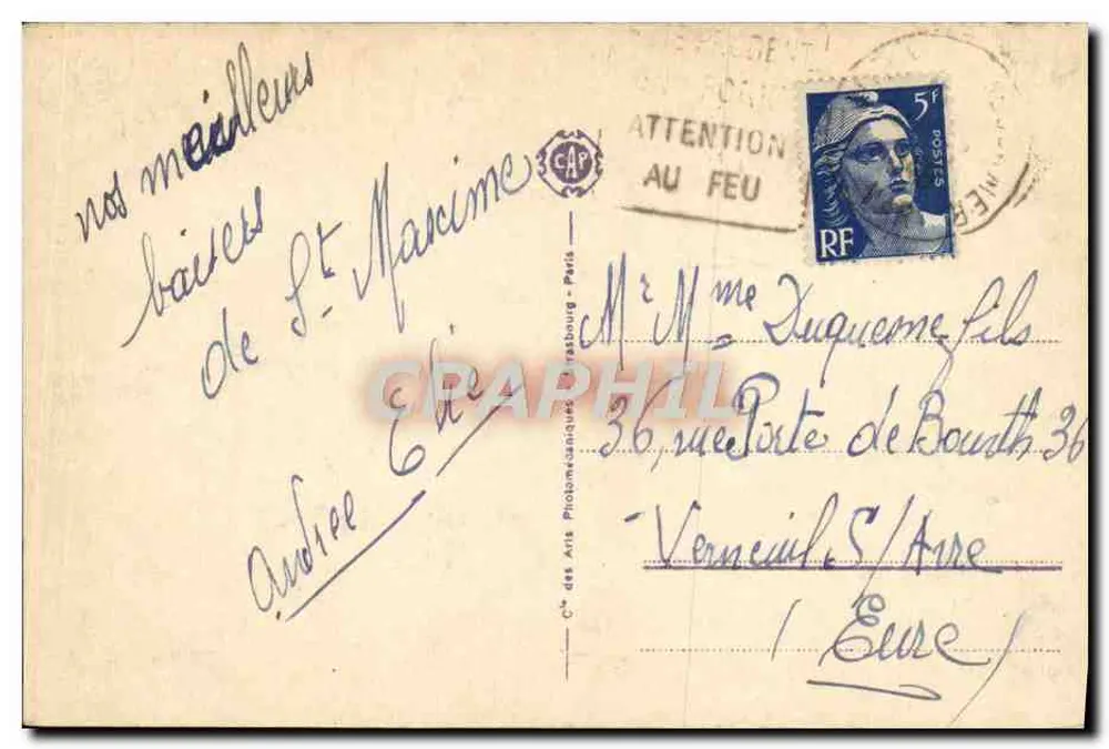 Ste-MAXIME-sur-MER — Ansicht des Casinos und der Strand — C° des Arts Photomécaniques - Rückseite