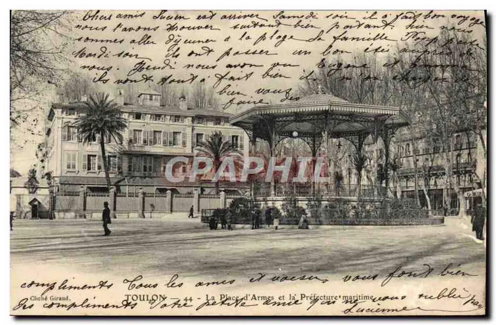 Toulon — Die Place d'Armes und die Maritime Präfektur — Chché Giraud, n°44 - Vorderseite