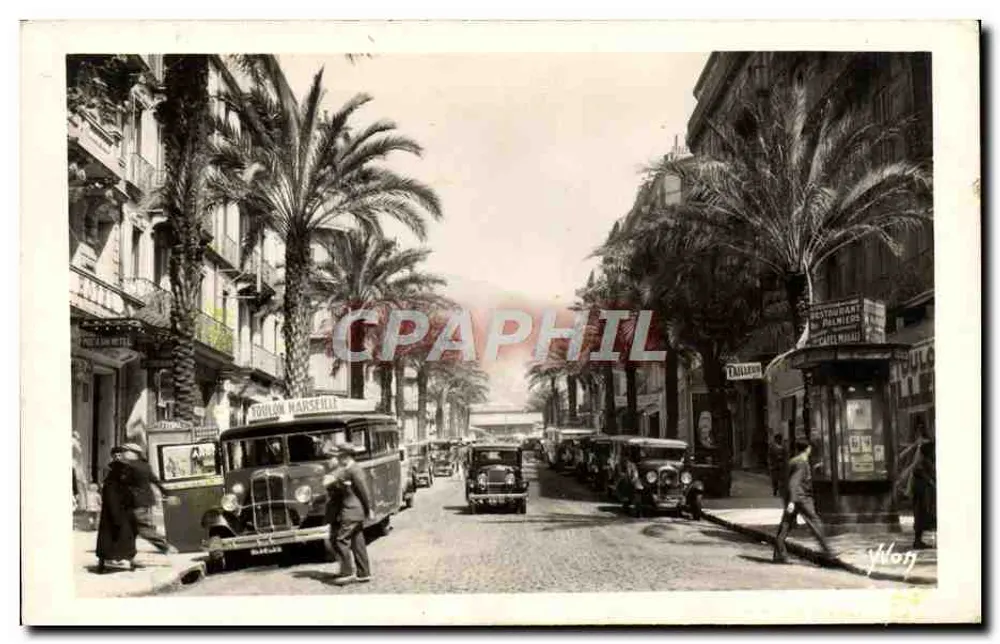 Toulon - Avenue Colbert — Ansicht einer Straße mit Palmen und Bus — Verlag Yllon - Vorderseite