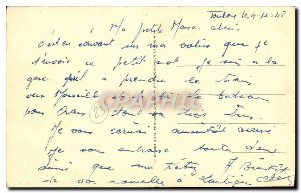 Toulon — Place Albert Ier und die Station — Verlag C. P. A. n° 48 - Rückseite