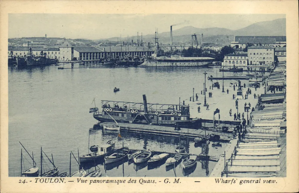 Toulon — Panoramablick auf die Kais — G. M. - Vorderseite