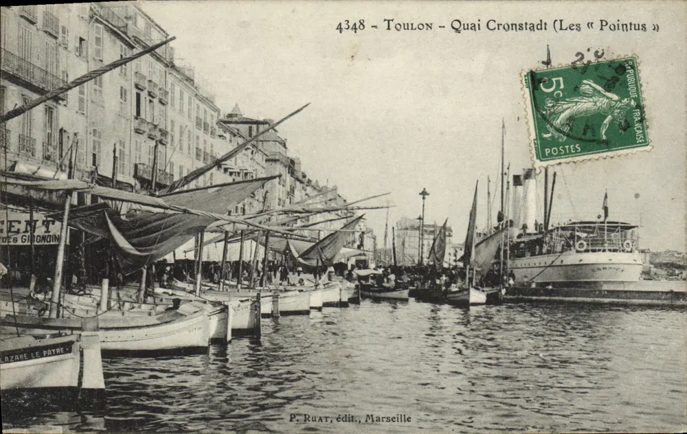 Toulon - Cronstadt Kai (Die « Pointus ») — P. Ruat, Verlag, Marseille — Nr. 4348 - Vorderseite
