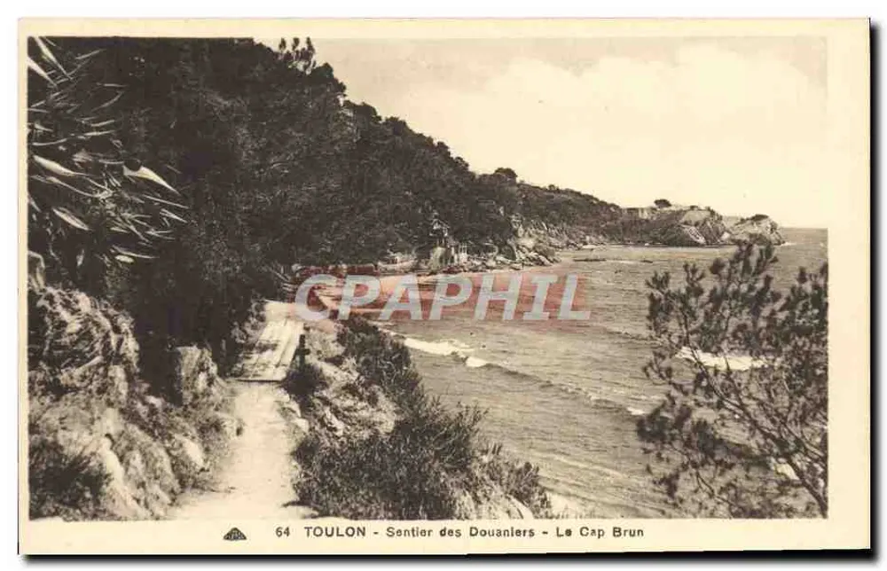 Toulon - Sentier des Douaniers - Le Cap Brun — Verlag CH des Arts Photomécaniques, Straßburg - Vorderseite