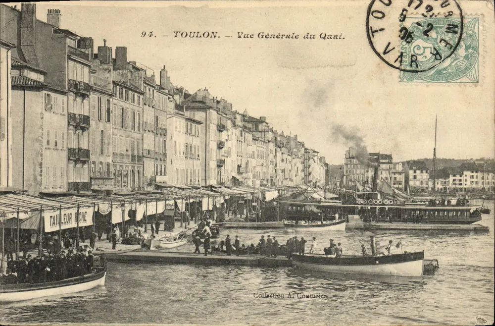 Toulon — Allgemeiner Blick auf den Kai — Sammlung A. Couturier - Vorderseite