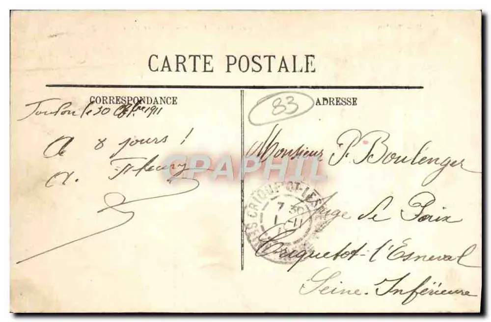 Toulon — Der Eingang zur Grande Passe — L. O. - Toulon, n°99 - Rückseite