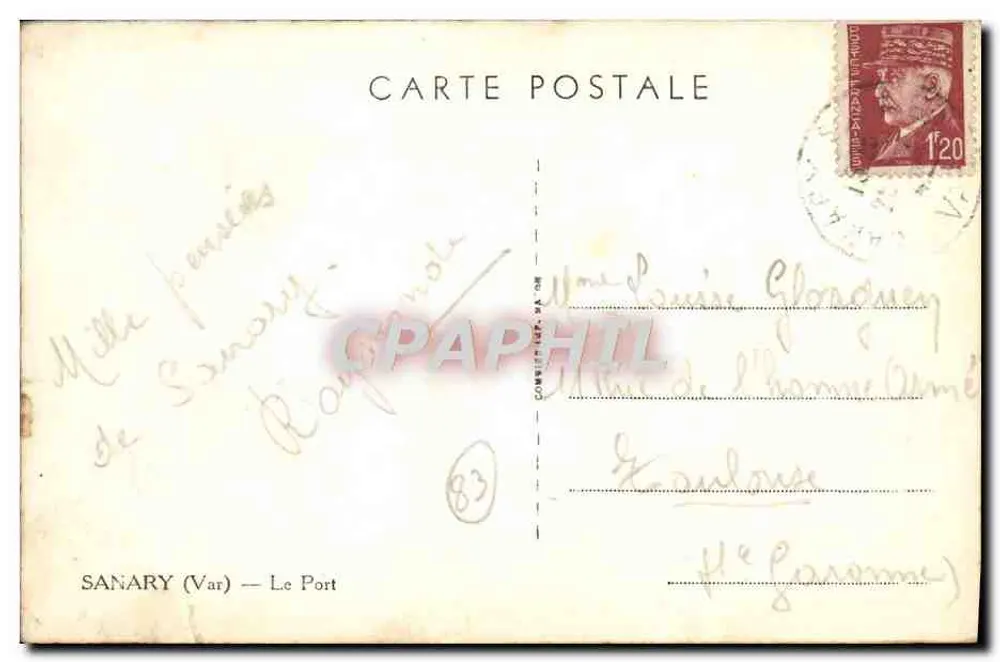 Sanary-sur-Mer — Le Port — éditeur anonyme, n°83 - Rewers