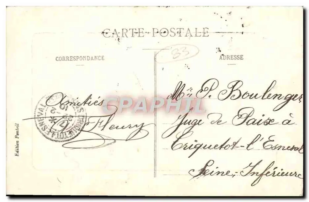Toulon - A Correios — Edição Ponceli - Verso