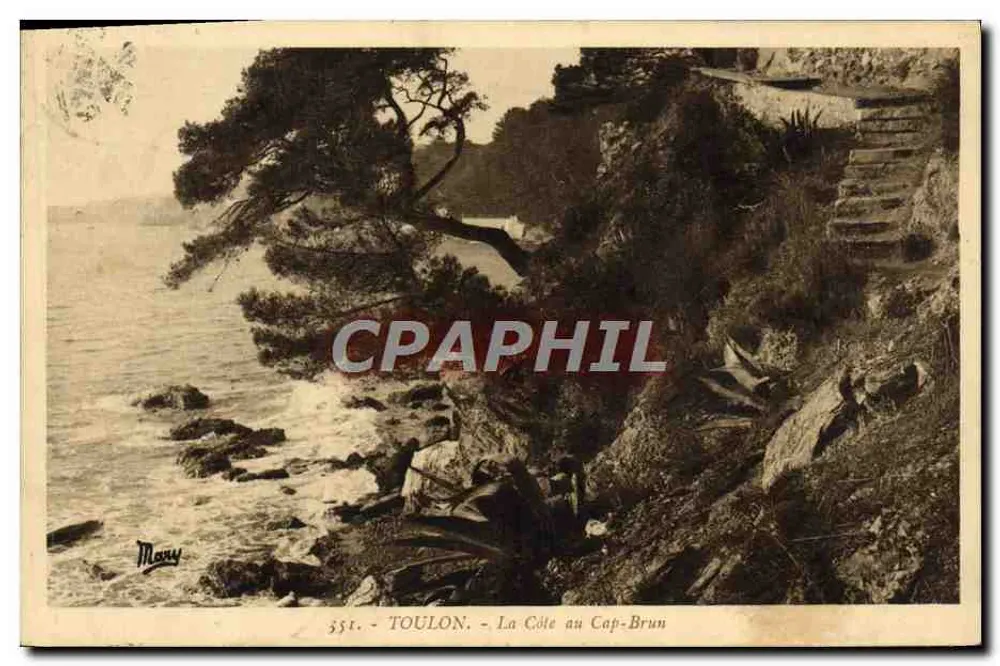 TOULON - A Costa no Cap-Brun — editor Mary, n° 351 - Frente