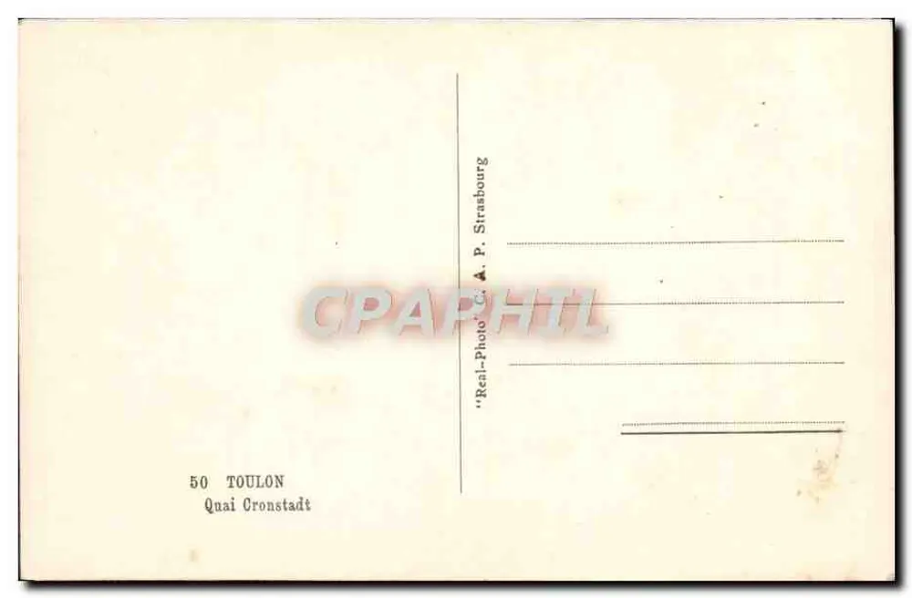 Toulon — Quai Cronstadt — Verlag C. A. P. Strasbourg, Nr. 50 - Rückseite