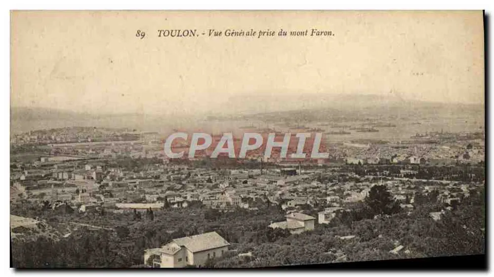Toulon - Allgemeiner Blick vom Mont Faron — Verlag: Imp. D'Impressions Photographiques Le Marilé, Toulon, n°89 - Vorderseite