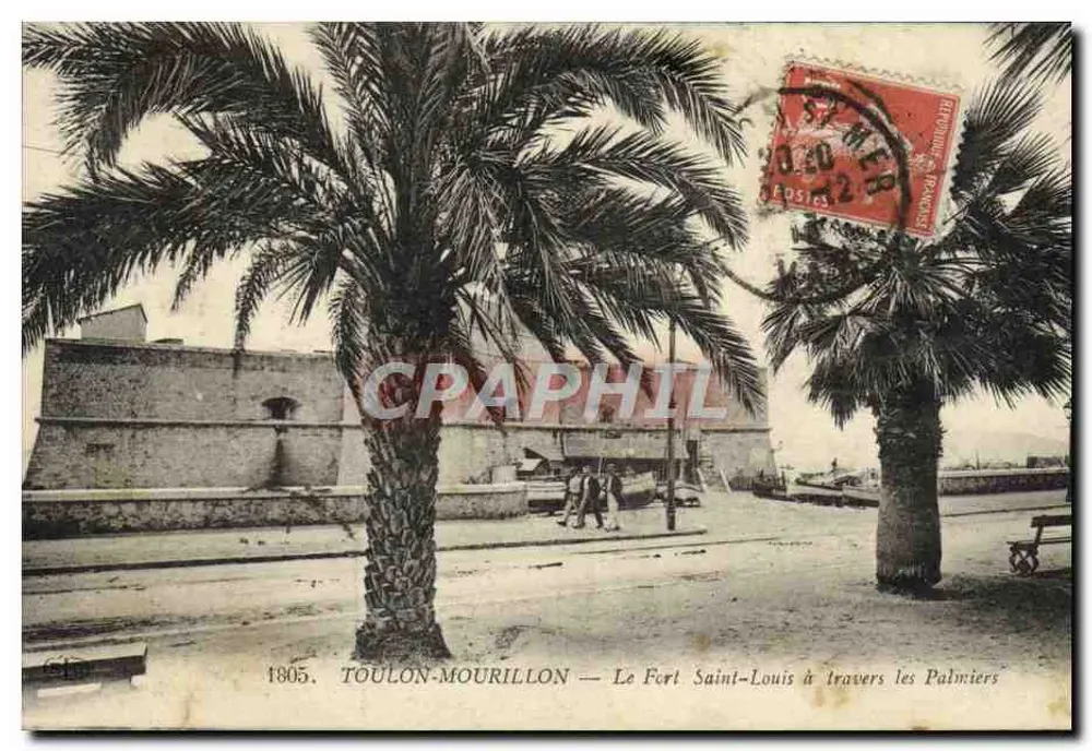 Toulon-Mourillon — Ansicht des Fort Saint-Louis durch die Palmen — 1805 - Vorderseite
