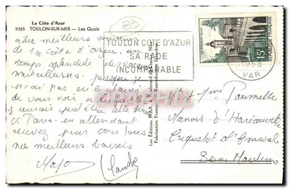 Porto de Toulon-sur-Mer — Os Quais — Éditions MAR - Verso