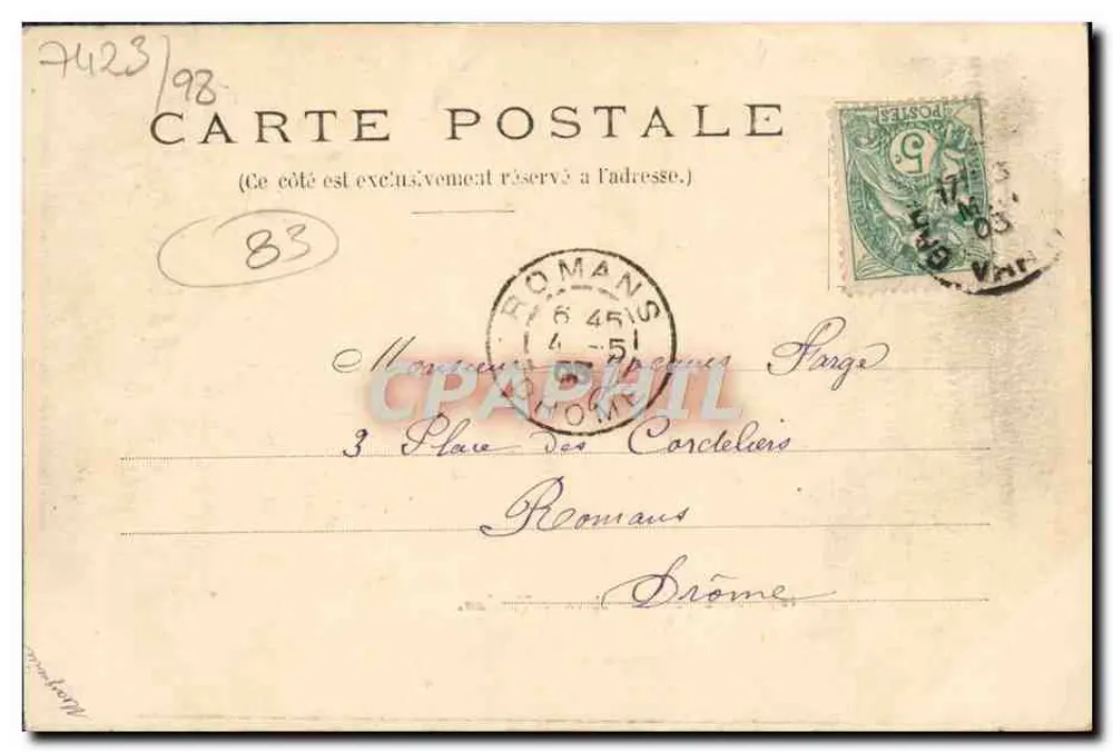 Toulon — Avenida Vauban — editor Anaret, n° 123 - Verso