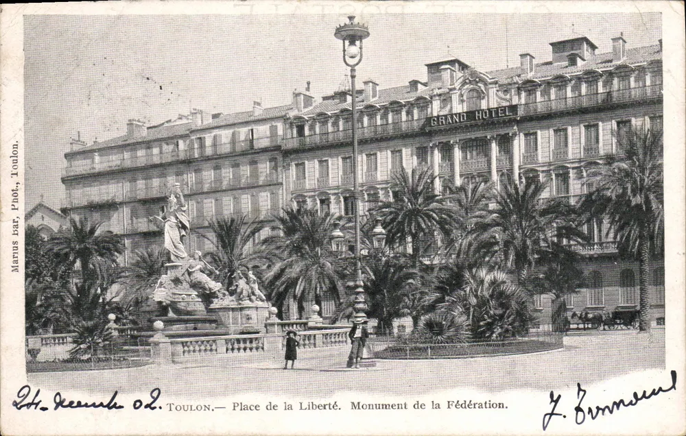 Toulon — Place de la Liberté. Monument de la Fédération — Marius Bar, Foto Toulon, Nr. 02 - Vorderseite