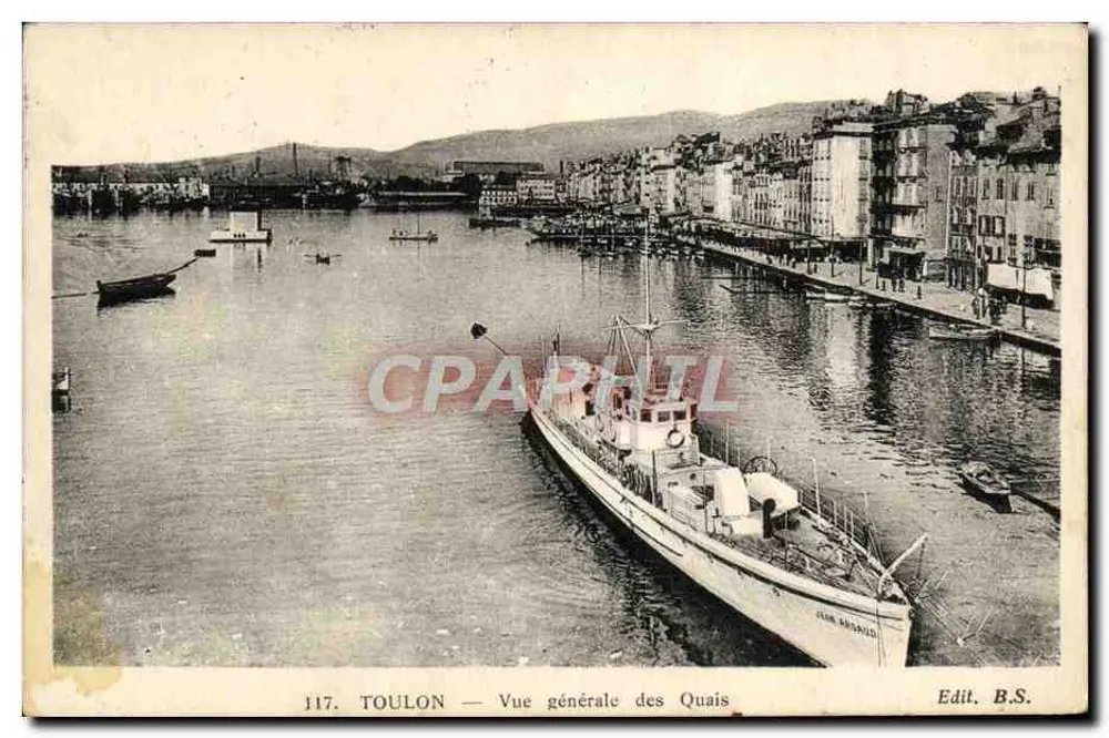 Toulon — Allgemeiner Blick auf die Kais — Edit. B.S. n°117 - Vorderseite