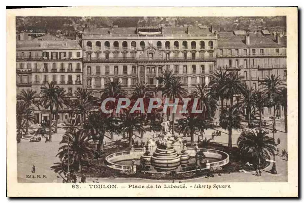Toulon — Praça da Liberdade — Edit. B. S. n° 62 - Frente