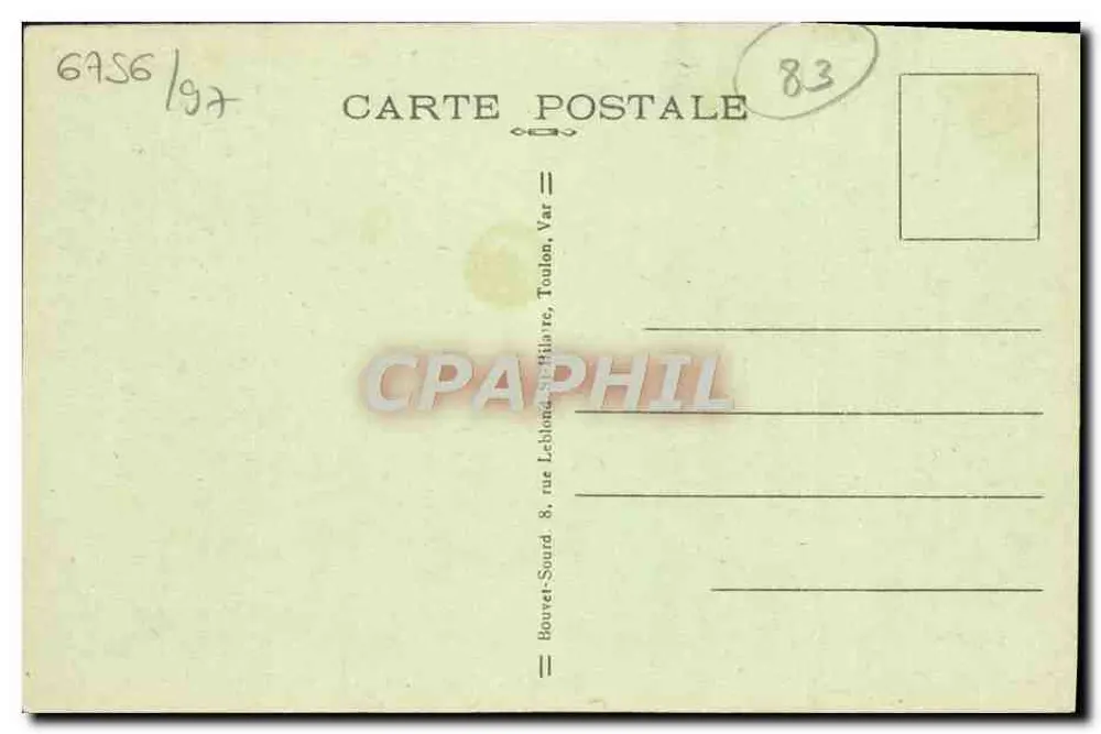 Toulon — Praça da Liberdade — Edit. B. S. n° 62 - Verso