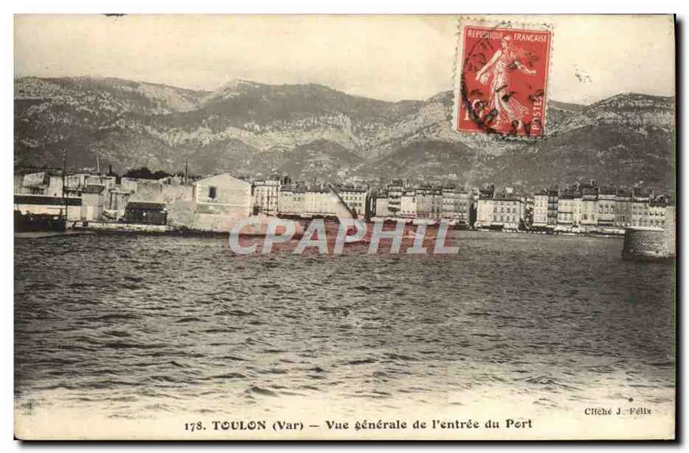Toulon (Var) — Allgemeiner Blick auf den Hafen-Eingang — Cliché J. Félix - Vorderseite