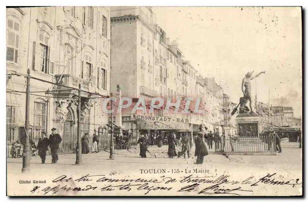 Toulon - Das Rathaus — Statue der See — Cliché Giraud, n°155 - Vorderseite