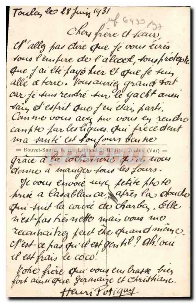 Toulon - Der Kriegsdenkmal 1914-1918 — Verlag B.S. n°83 - Rückseite