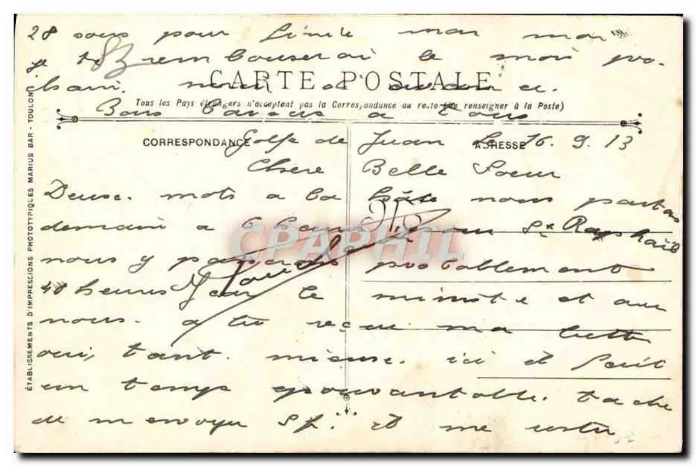 Toulon - O Gênio Marítimo — estátua de bronze, editor não visível, número de série não legível - Verso