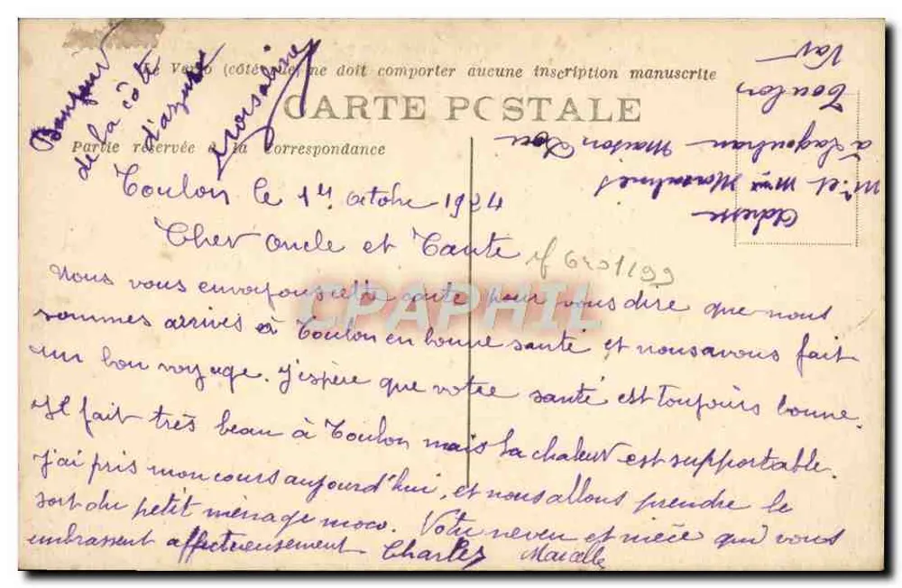 Toulon — Vista geral — Costa Azul — editor desconhecido, n° 21 - Verso