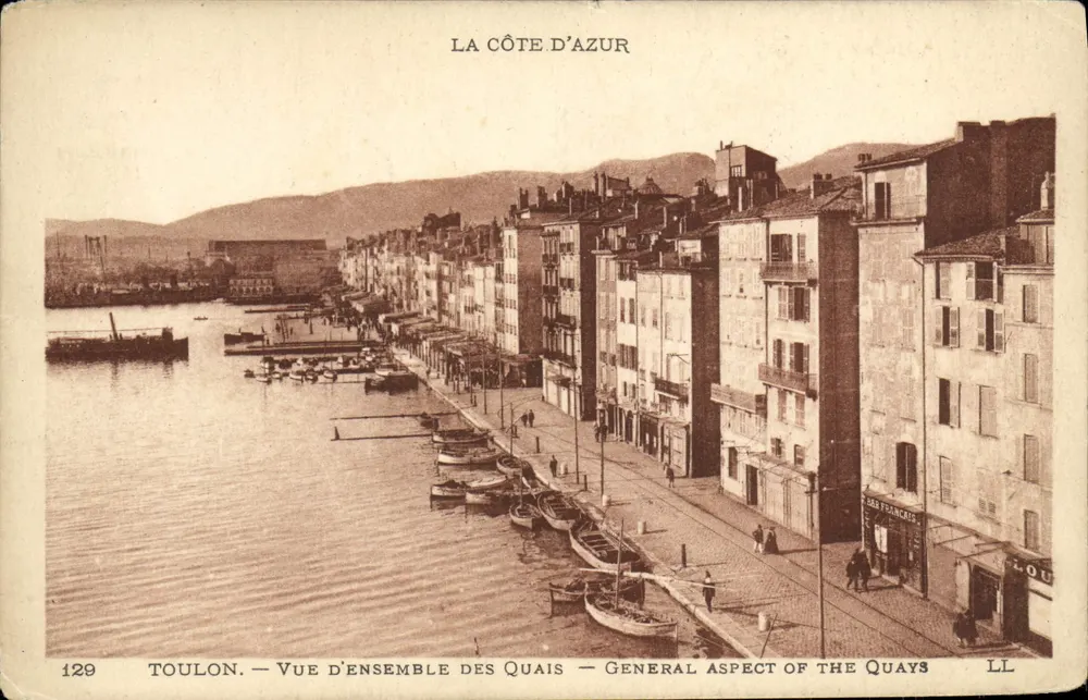 Toulon — Vista geral dos cais — General aspect of the quays — Editor LL, n° 129 - Frente