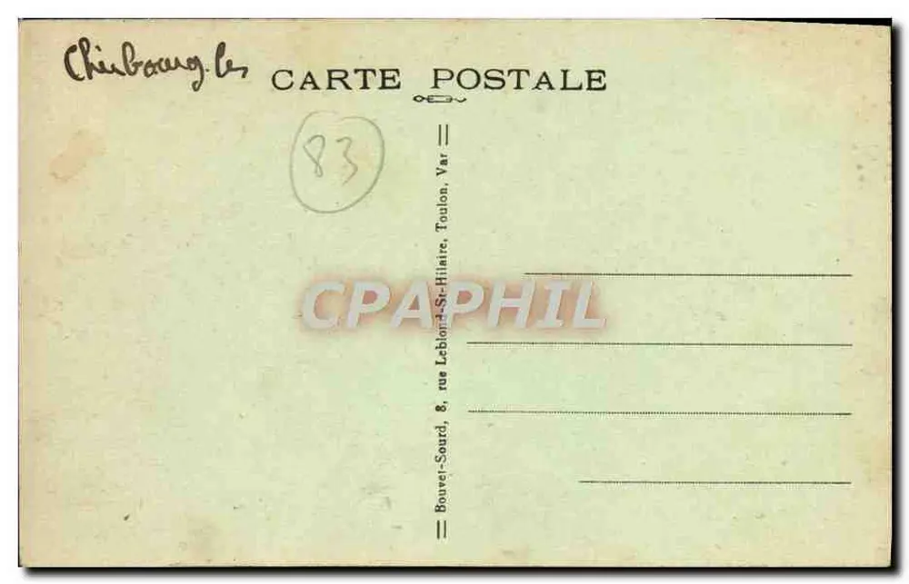 Toulon — Flottende Torpedoboote am Petit Rang — Edit. B.S. n°108 - Rückseite