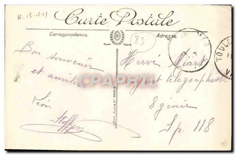 Toulon — La Rade — LL. — Éditeur LL. — N° 128 - Verso