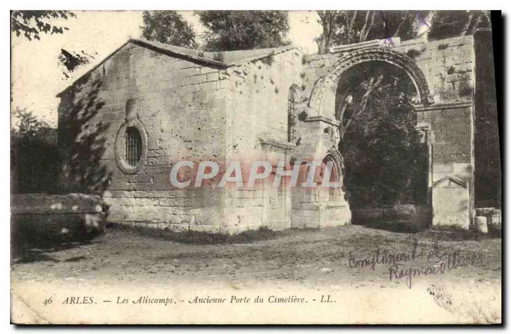 Arles — Les Aliscamps — Alte Friedhofstür — Éditeur LL. - Vorderseite