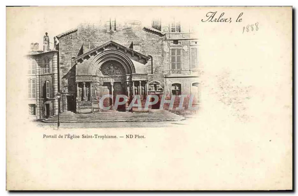 Arlenc, 1888 — Portal der Kirche Saint-Trophime — ND Fotografie - Vorderseite